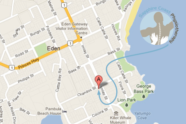 Sapphire Coast Physiotherapy Eden Map